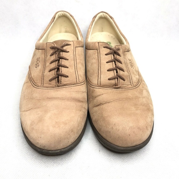 SAS Tripad Comfort Lace Up Tan Soft Step Heel - Picture 3 of 8